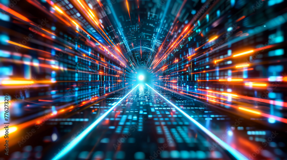 Futuristic technology abstract background with lines for network, big data, data center, server, internet, speed. Abstract neon lights Futuristic technology abstract background with lines for network, big data, data center, server, internet, speed. Abstract neon lights