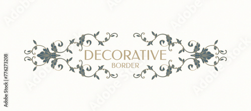 Hand drawing elegant frame. Title border. Classic floral ornament.