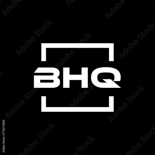 Initial letter BHQ logo design. BHQ logo design inside square.