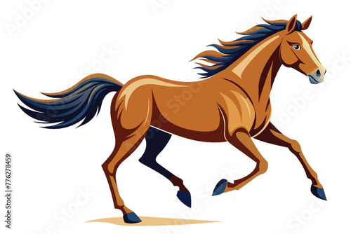 Fototapeta Naklejka Na Ścianę i Meble -  a-thoroughbred-horse-gallops-real-color--solid-on-.eps