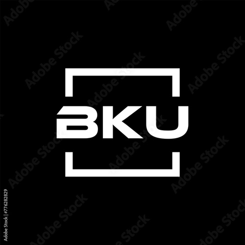 Initial letter BKU logo design. BKU logo design inside square.