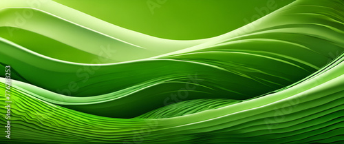 Abstract green background with wavy lines and waves, vector illustration in the style of vector art. Generative AI
