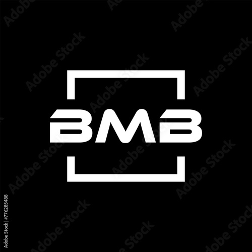 Initial letter BMB logo design. BMB logo design inside square. photo