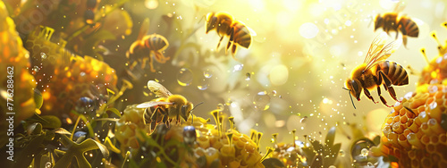 Honey Harmony: A Hive Alive with Happiness and Honey 