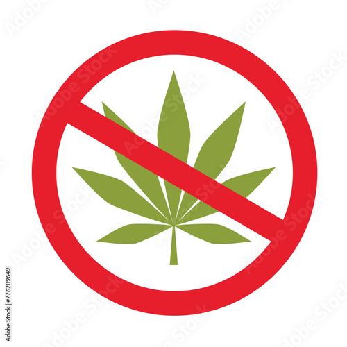 cannabis forbidden sign isolated vector illustration © krissikunterbunt