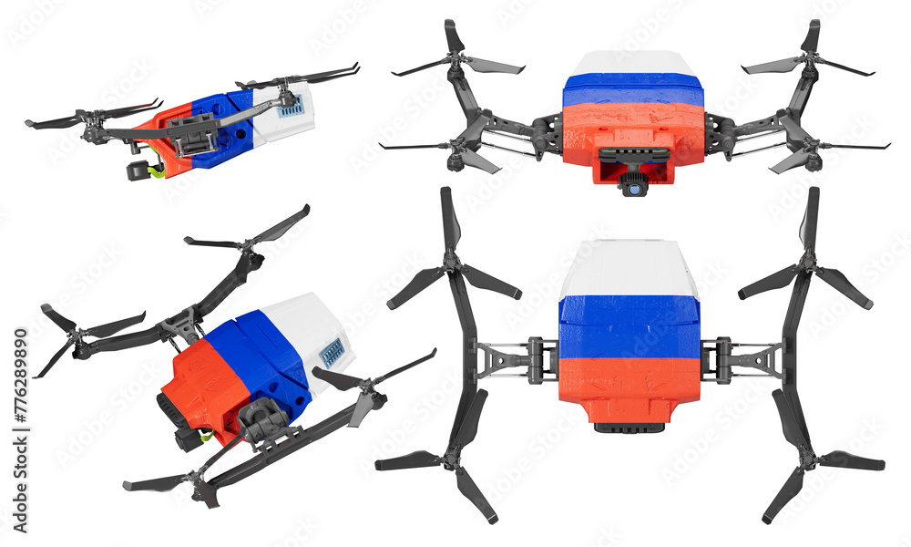 Dynamic Quadcopter Drones with Russian Flag Colors in a Midnight Sky Setup Dynamic Quadcopter Drones with Russian Flag Colors in a Midnight Sky Setup