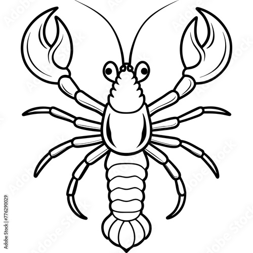 premium vector | colouring books for kids illustration of a Shrimp- Vector illustration