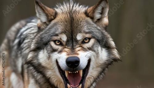 A-Wolf-With-A-Fierce-Snarl-Warning-Off-Intruders-