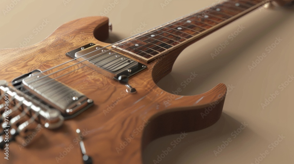 Close view of electric guitar. generative ai Close view of electric guitar. generative ai