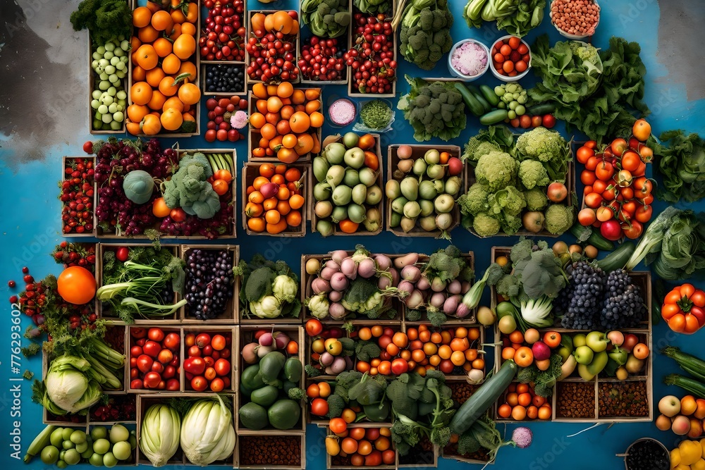 vegetables on display at market