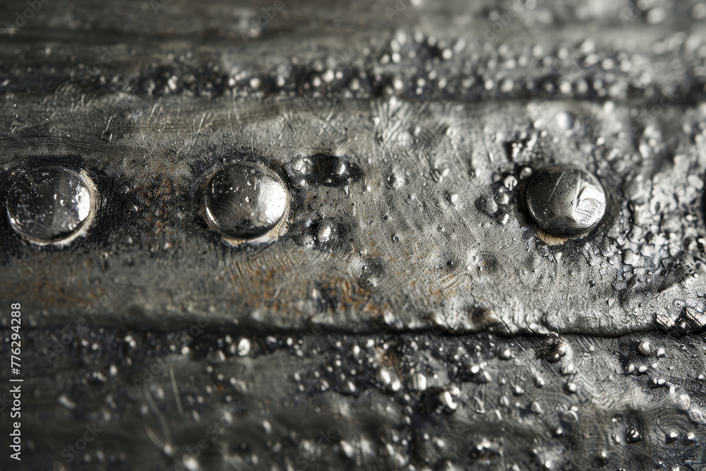 The image is of a metal surface with a lot of small holes and bumps The image is of a metal surface with a lot of small holes and bumps
