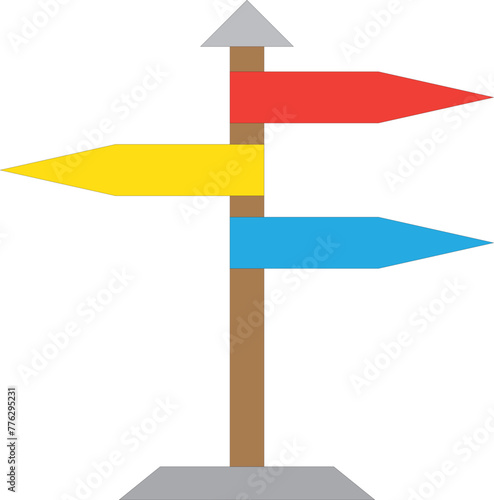 Signpost icon, signpost icon vector isolated on white background.