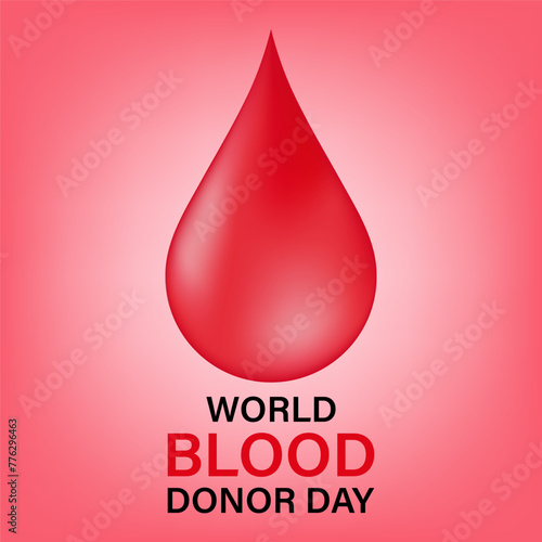 Blood Drop. Blood Donation Concept. World Blood Donor Day. Vector Illustration. 