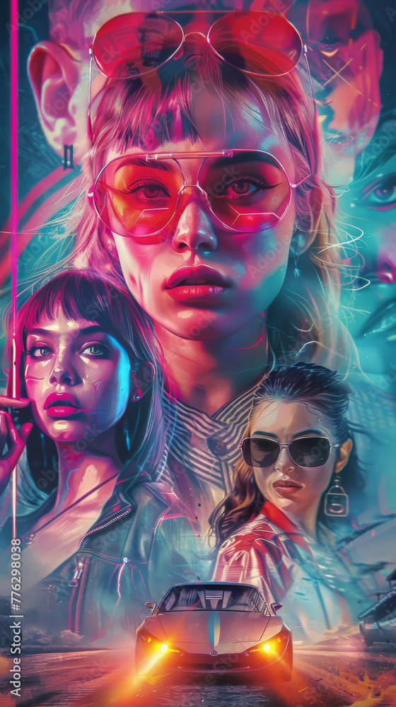 Action Divas: 80s Retro Synthwave Movie with Stunning Heroes
