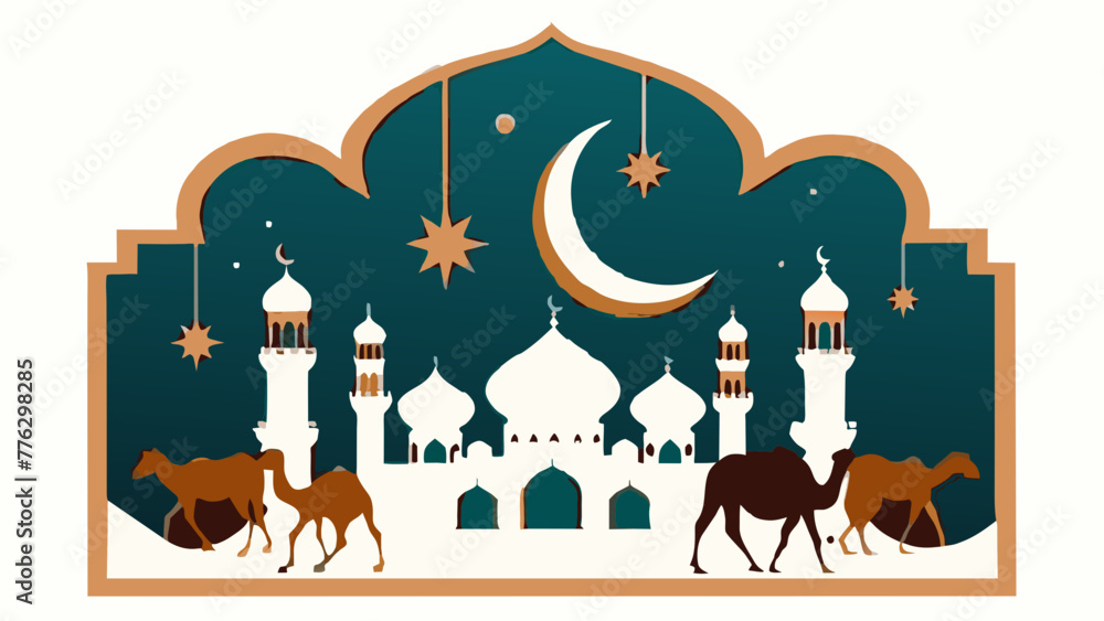 eid-al-adah-festival-greeting-card vector illustration