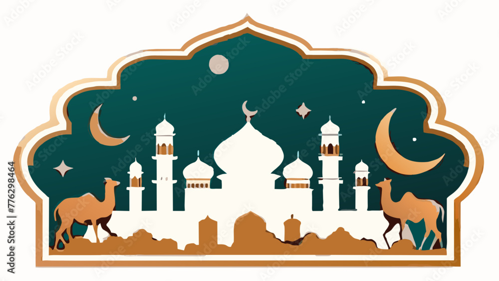 eid-al-adah-festival-greeting-card vector illustration