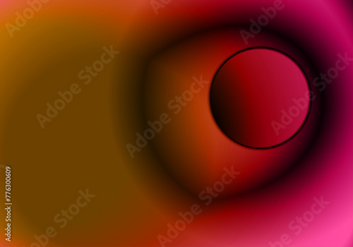 Dado redondeado con circunferencia. Fondo abstracto rojo