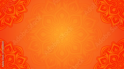 red and yellow background with mandala decoration