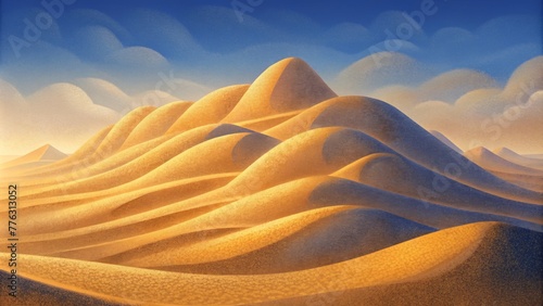 Mounds of soft undulating sand created by the tireless caress of the evermoving wind. photo