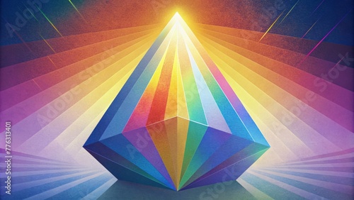 A fractured prism of rainbow hues tered by the bright rays of the sun forming a dazzling and otherworldly spectacle.