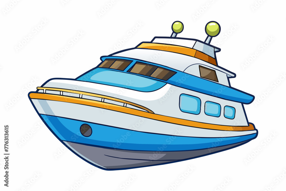 mini fishing yacht boat vector illustration mini fishing yacht boat vector illustration