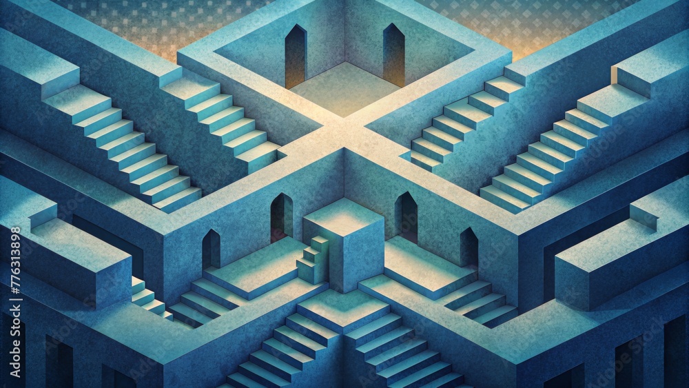 Fototapeta premium A maze of intersecting staircases each one leading to a different dimension.