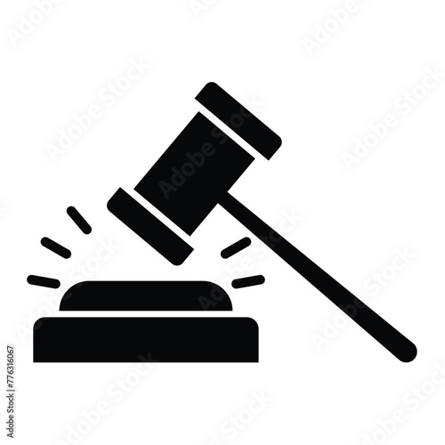judge gavel sign and symbol. auction hammer law icon. Vector Illustration.