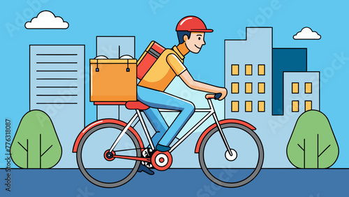 deliveryman boy worker vector illustration