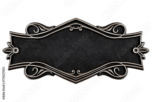 Vintage cast leather plate isolated on white background