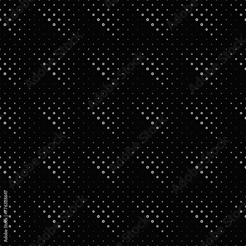 Geometrical monochrome seamless ring pattern background - abstract vector illustration from circles