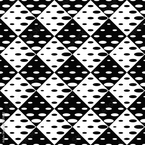Geometric black and white ellipse pattern background design - abstract monochrome seamless vector graphic with oval shapes
