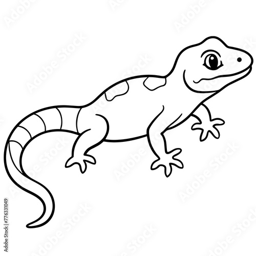 chameleon cartoon isolated on white