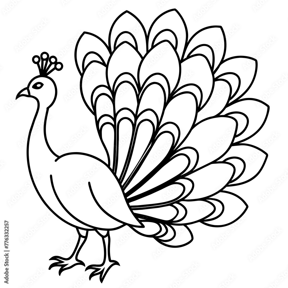 Naklejka premium peacock with flowers