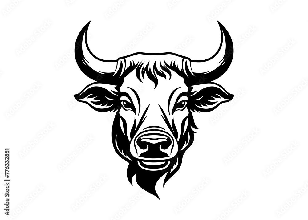 bull head with horns illustration bull head with horns illustration