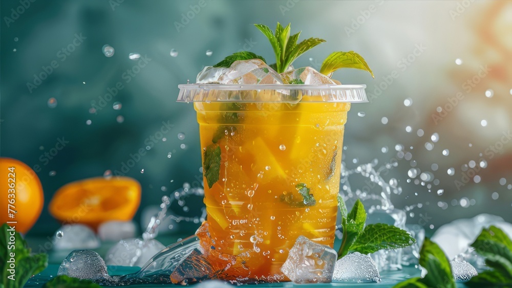 Refreshing Orange and Mint Summer Drink for a Hot Day with Fresh Citrus Flavor and Cool Minty Taste Refreshing Orange and Mint Summer Drink for a Hot Day with Fresh Citrus Flavor and Cool Minty Taste