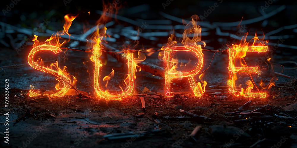 A glowing writing drawn with the light on a dark background. A glowing writing drawn with the light on a dark background.