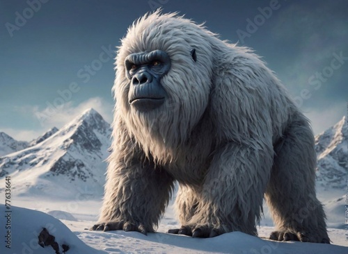 The mythical bigfoot or yeti. A huge gorilla-like beast with thick fur.