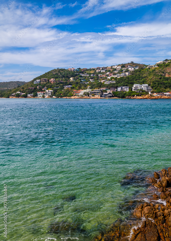 Knysna heads and turquoise blue water of indian ocean in Knysna, Garden Route, South Africa