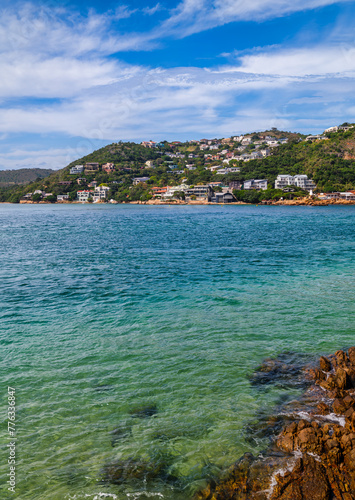 Knysna heads and turquoise blue water of indian ocean in Knysna, Garden Route, South Africa