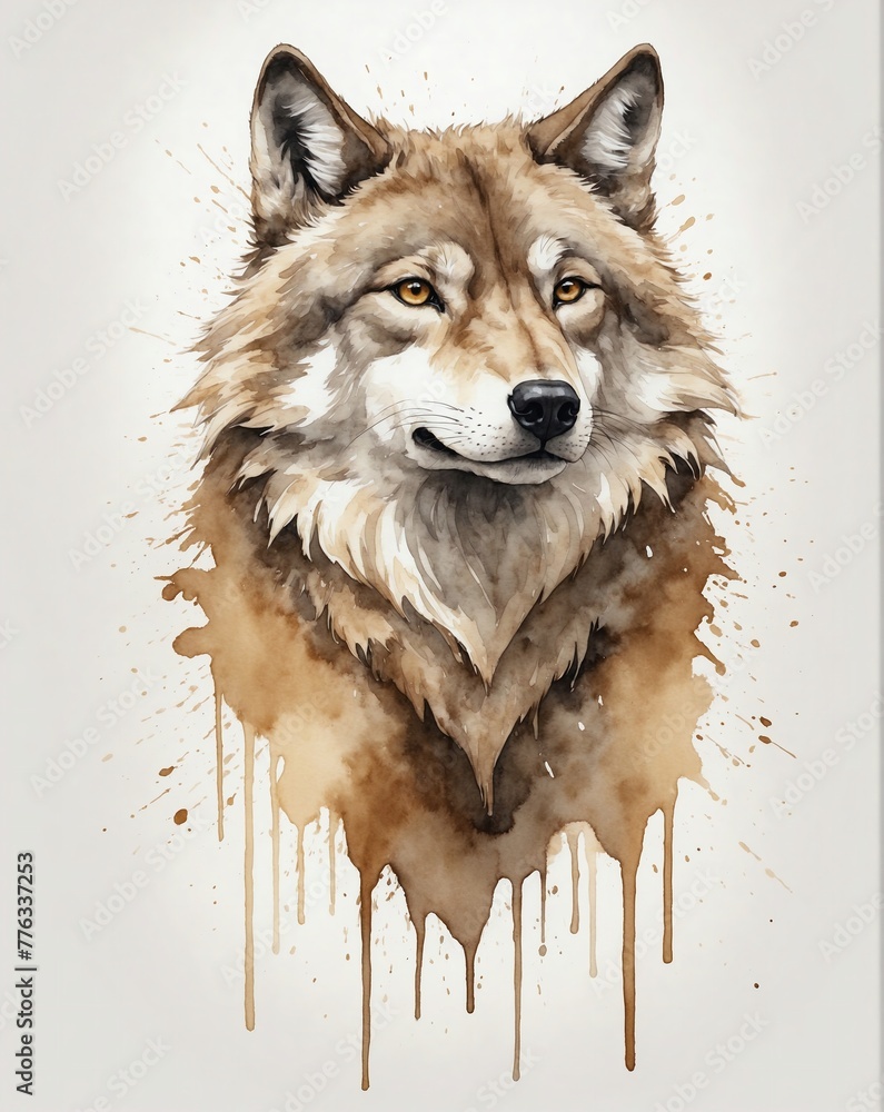abstract watercolor painitng of wolf head abstract watercolor painitng of wolf head