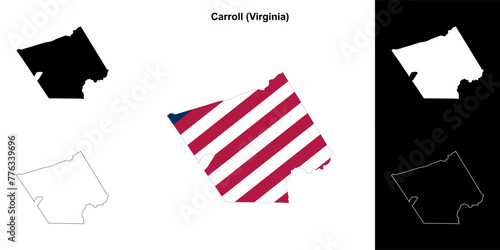 Carroll County (Virginia) outline map set