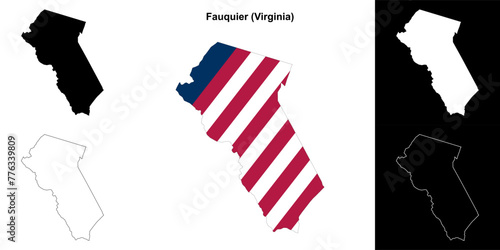 Fauquier County (Virginia) outline map set