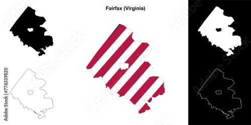 Fairfax County (Virginia) outline map set