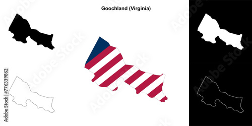 Goochland County (Virginia) outline map set photo