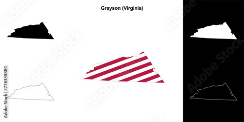 Grayson County (Virginia) outline map set