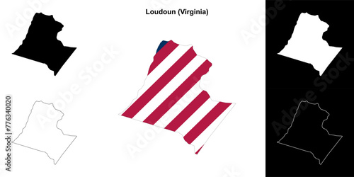 Loudoun County (Virginia) outline map set