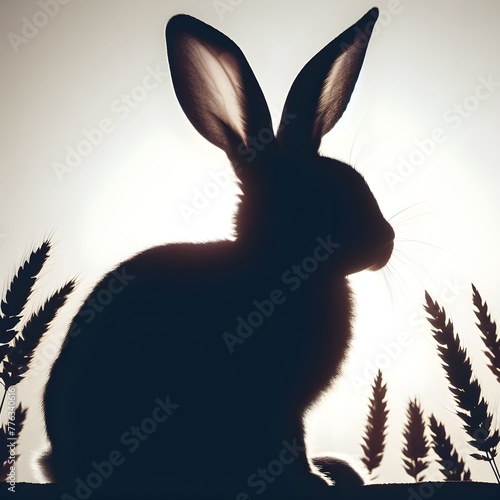 illustration of a silhouette of rabbit