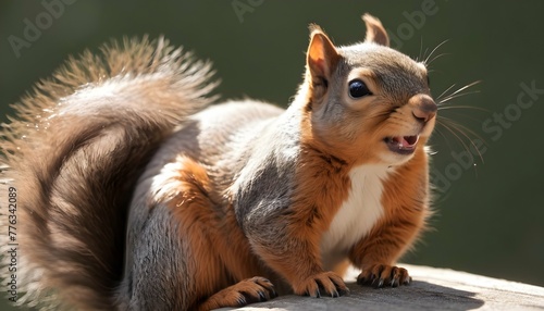 A-Squirrel-With-Its-Eyes-Closed-Basking-In-The-Su-