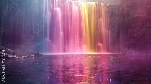  Enchanted Waterfall  A Symphony of Light and Color 