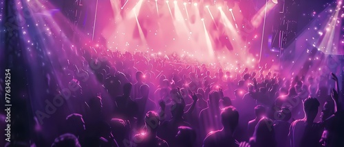 Dance Floor Vibes  Clubbers Grooving to Electronic Beats Under Spotlights. Concept Dance Music  Nightlife  Club Scene  Electric Atmosphere  Energetic Crowds